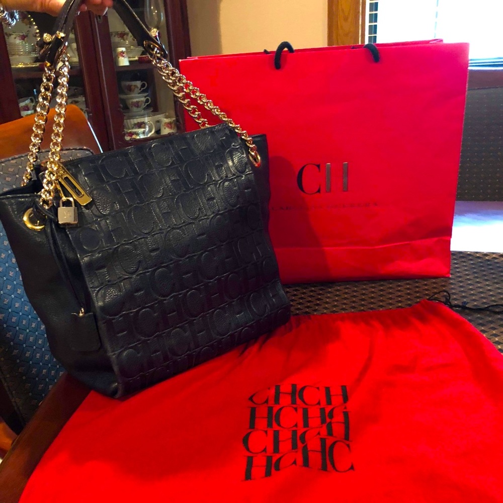 Carolina Herrera Handbag Dark Blue - Authentic